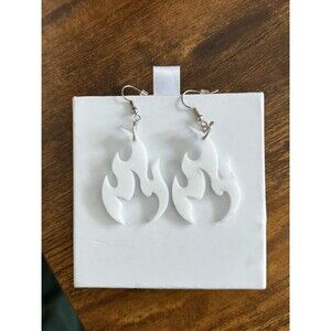 White Flame Drop Earrings - Women Jewelry